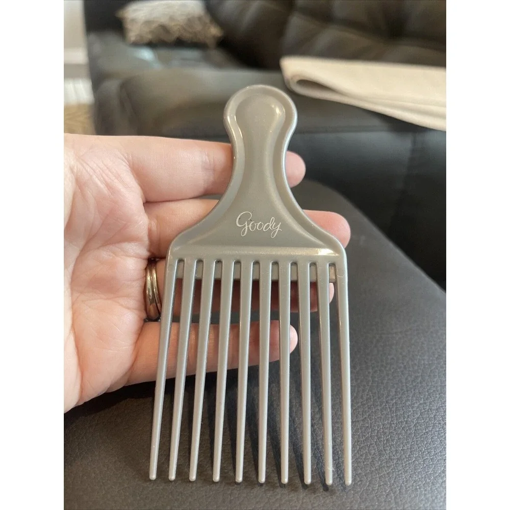 Vtg 90s Goody Plastic Textured Hair Pick Comb Lift Pre Owned Gray Travel Women